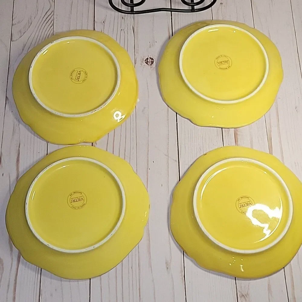 𝅺Vietri Italy Tuscan Fruut Salad Plates  4  Farmhouse